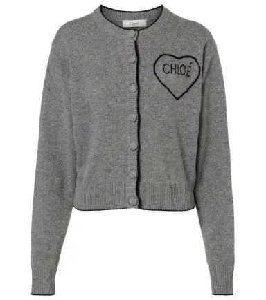 Chloé Chloé Logo wool and cashmere cardigan | Thumbnail 1 Chloé Chloé Logo wool and cashmere cardigan | Thumbnail 1