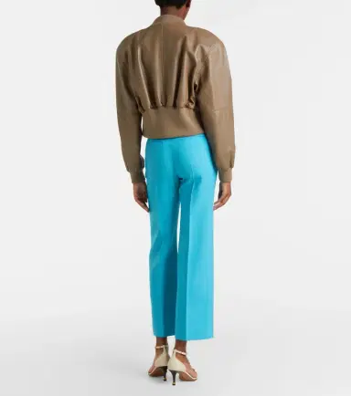 Chloe Chloé Cropped virgin wool crêpe straight pants | Thumbnail 4 Chloe Chloé Cropped virgin wool crêpe straight pants | Thumbnail 4