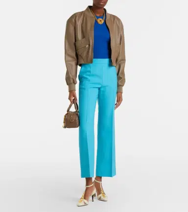Chloe Chloé Cropped virgin wool crêpe straight pants | Thumbnail 5 Chloe Chloé Cropped virgin wool crêpe straight pants | Thumbnail 5