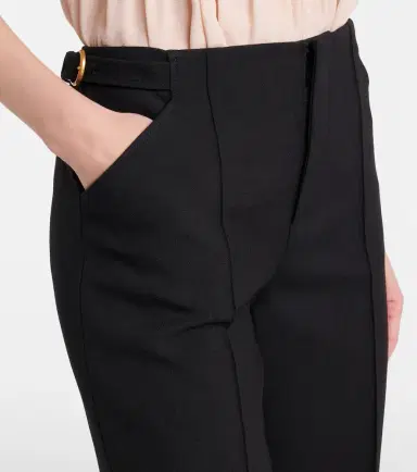 Chloe Chloé Virgin wool crêpe capri pants | Thumbnail 3 Chloe Chloé Virgin wool crêpe capri pants | Thumbnail 3
