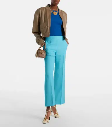 Chloe Chloé Cropped leather bomber jacket | Thumbnail 2 Chloe Chloé Cropped leather bomber jacket | Thumbnail 2