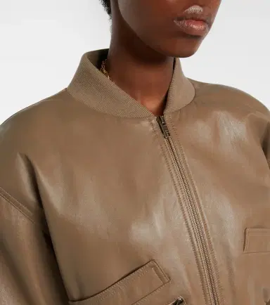 Chloe Chloé Cropped leather bomber jacket | Thumbnail 3 Chloe Chloé Cropped leather bomber jacket | Thumbnail 3