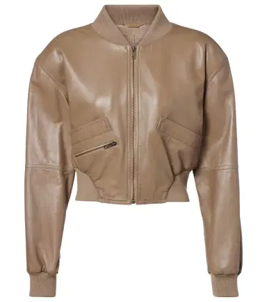 Chloe Chloé Cropped leather bomber jacket | Thumbnail 1 Chloe Chloé Cropped leather bomber jacket | Thumbnail 1