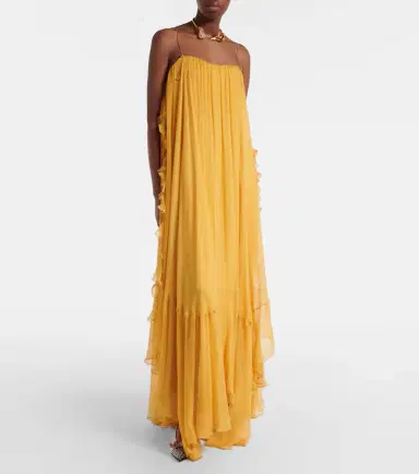 Chloe Chloé Ruffled silk muslin gown | Thumbnail 2 Chloe Chloé Ruffled silk muslin gown | Thumbnail 2
