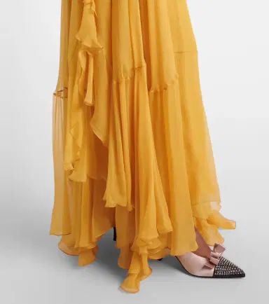 Chloe Chloé Ruffled silk muslin gown | Thumbnail 3 Chloe Chloé Ruffled silk muslin gown | Thumbnail 3