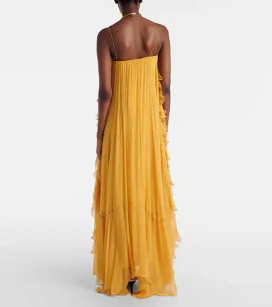 Chloe Chloé Ruffled silk muslin gown | Thumbnail 4 Chloe Chloé Ruffled silk muslin gown | Thumbnail 4