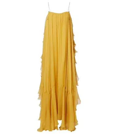 Chloe Chloé Ruffled silk muslin gown | Thumbnail 1 Chloe Chloé Ruffled silk muslin gown | Thumbnail 1