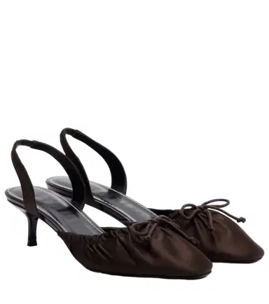 Staud Alba satin slingback pumps | Thumbnail 1 Staud Alba satin slingback pumps | Thumbnail 1