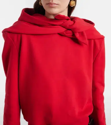 Magda Butrym Scarf-detail cotton-blend hoodie | Thumbnail 5 Magda Butrym Scarf-detail cotton-blend hoodie | Thumbnail 5