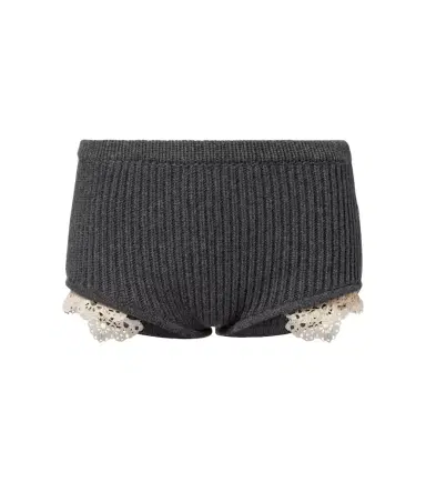 Magda Butrym Crochet-trimmed cashmere shorts | Thumbnail 1 Magda Butrym Crochet-trimmed cashmere shorts | Thumbnail 1