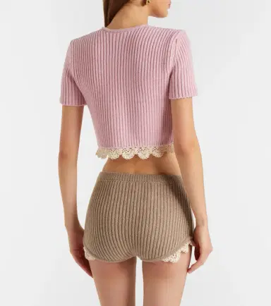 Magda Butrym Crochet-trimmed cashmere top | Thumbnail 4 Magda Butrym Crochet-trimmed cashmere top | Thumbnail 4
