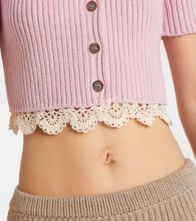 Magda Butrym Crochet-trimmed cashmere top | Thumbnail 6 Magda Butrym Crochet-trimmed cashmere top | Thumbnail 6