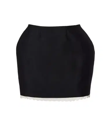 Magda Butrym Lace-trimmed wool and mohair miniskirt | Thumbnail 1 Magda Butrym Lace-trimmed wool and mohair miniskirt | Thumbnail 1