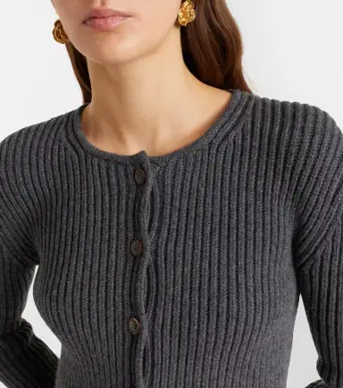 Magda Butrym Cropped crochet-trimmed cashmere cardigan | Thumbnail 4 Magda Butrym Cropped crochet-trimmed cashmere cardigan | Thumbnail 4