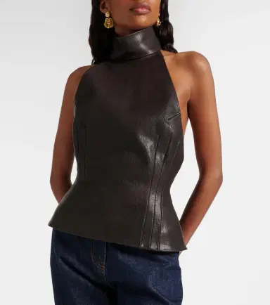 Magda Butrym Halterneck leather top | Thumbnail 6 Magda Butrym Halterneck leather top | Thumbnail 6