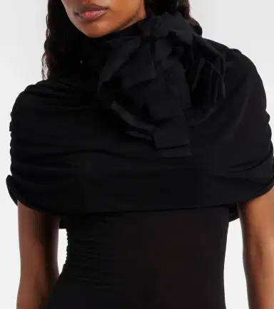 Magda Butrym Floral-appliqué caped bodysuit | Thumbnail 3 Magda Butrym Floral-appliqué caped bodysuit | Thumbnail 3