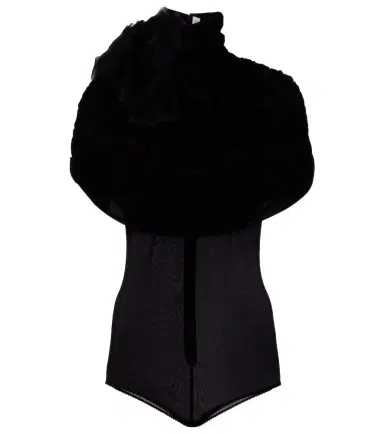 Magda Butrym Floral-appliqué caped bodysuit | Thumbnail 1 Magda Butrym Floral-appliqué caped bodysuit | Thumbnail 1