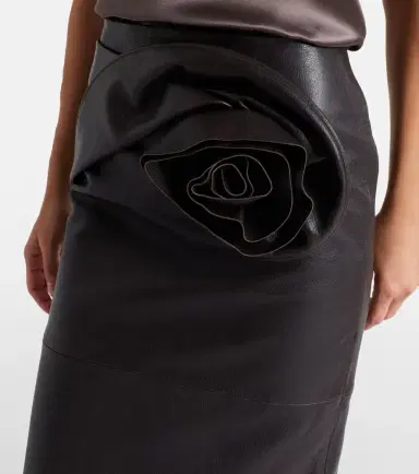 Magda Butrym Floral-appliqué leather midi skirt | Thumbnail 3 Magda Butrym Floral-appliqué leather midi skirt | Thumbnail 3