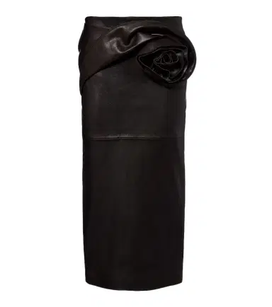 Magda Butrym Floral-appliqué leather midi skirt | Thumbnail 1 Magda Butrym Floral-appliqué leather midi skirt | Thumbnail 1
