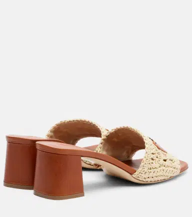 Versace Logo raffia and leather mules | Thumbnail 2 Versace Logo raffia and leather mules | Thumbnail 2