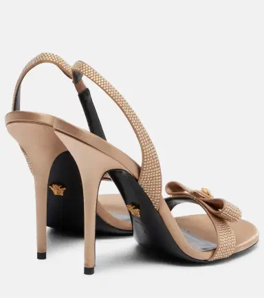Versace Medusa embellished satin sandals | Thumbnail 4 Versace Medusa embellished satin sandals | Thumbnail 4