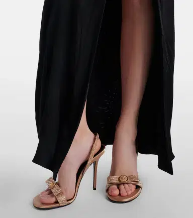 Versace Medusa embellished satin sandals | Thumbnail 6 Versace Medusa embellished satin sandals | Thumbnail 6