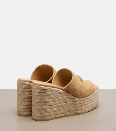 Gucci Horsebit GG suede espadrille wedges | Thumbnail 2 Gucci Horsebit GG suede espadrille wedges | Thumbnail 2