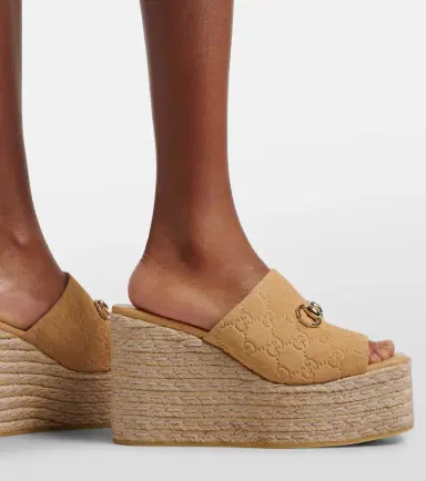 Gucci Horsebit GG suede espadrille wedges | Thumbnail 6 Gucci Horsebit GG suede espadrille wedges | Thumbnail 6