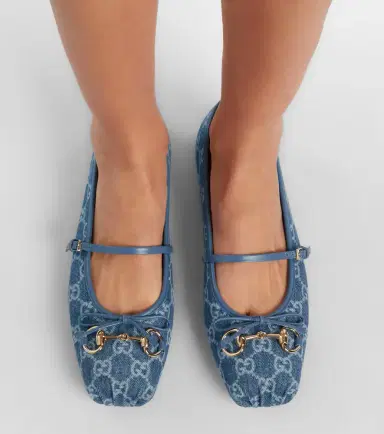 Gucci Horsebit GG denim ballet flats | Thumbnail 5 Gucci Horsebit GG denim ballet flats | Thumbnail 5