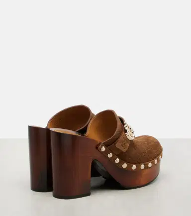Gucci Double G GG suede clogs | Thumbnail 3 Gucci Double G GG suede clogs | Thumbnail 3