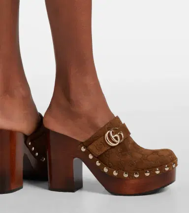 Gucci Double G GG suede clogs | Thumbnail 5 Gucci Double G GG suede clogs | Thumbnail 5