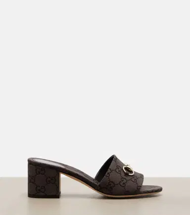 Gucci Horsebit GG Canvas mules | Thumbnail 3 Gucci Horsebit GG Canvas mules | Thumbnail 3