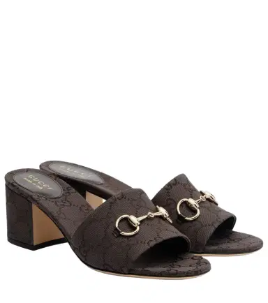 Gucci Horsebit GG Canvas mules | Thumbnail 1 Gucci Horsebit GG Canvas mules | Thumbnail 1