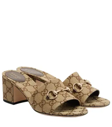 Gucci Horsebit GG Canvas mules | Thumbnail 1 Gucci Horsebit GG Canvas mules | Thumbnail 1