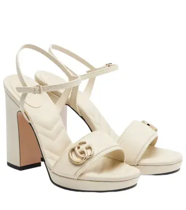 Gucci New Marmont GG leather sandals | Thumbnail 1 Gucci New Marmont GG leather sandals | Thumbnail 1