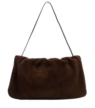 The Row Bourse Medium suede shoulder bag | Thumbnail 1 The Row Bourse Medium suede shoulder bag | Thumbnail 1