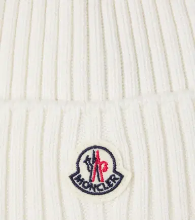 Moncler Enfant Logo virgin wool beanie | Thumbnail 2 Moncler Enfant Logo virgin wool beanie | Thumbnail 2