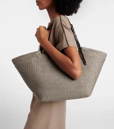 Brunello Cucinelli Leather-trimmed raffia tote bag | Thumbnail 6 Brunello Cucinelli Leather-trimmed raffia tote bag | Thumbnail 6