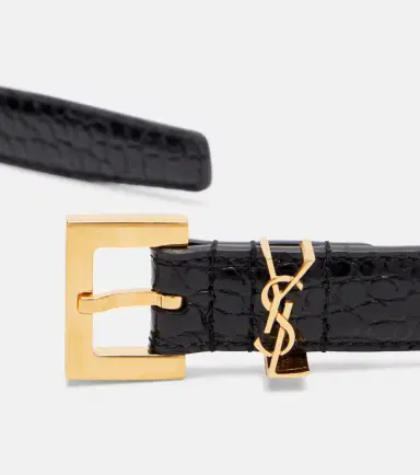 Saint Laurent Cassandre croc-effect leather belt | Thumbnail 2 Saint Laurent Cassandre croc-effect leather belt | Thumbnail 2