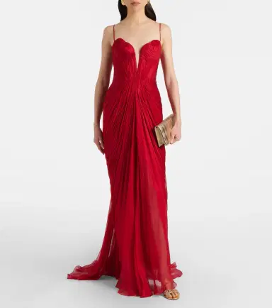 Maria Lucia Hohan Cecilia draped silk gown | Thumbnail 3 Maria Lucia Hohan Cecilia draped silk gown | Thumbnail 3