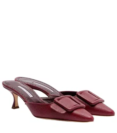Manolo Blahnik Maysale 50 snake-effect leather mules | Thumbnail 1 Manolo Blahnik Maysale 50 snake-effect leather mules | Thumbnail 1