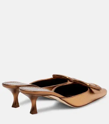 Manolo Blahnik Maysale 50 metallic leather mules | Thumbnail 4 Manolo Blahnik Maysale 50 metallic leather mules | Thumbnail 4