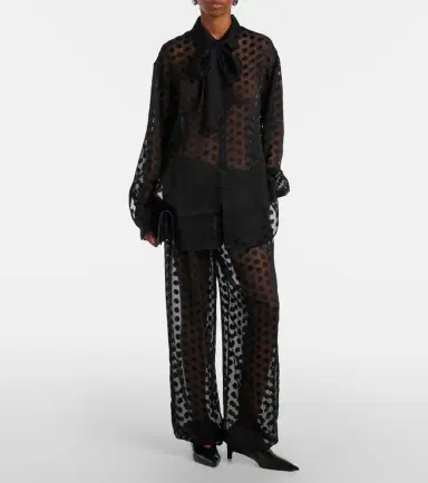 The Frankie Shop Peri polka-dot sheer shirt | Thumbnail 3 The Frankie Shop Peri polka-dot sheer shirt | Thumbnail 3