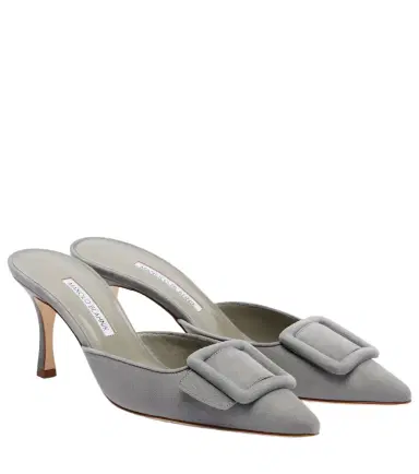 Manolo Blahnik Maysale 70 suede mules | Thumbnail 1 Manolo Blahnik Maysale 70 suede mules | Thumbnail 1