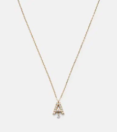 Persée Persée Alphabet A 18kt gold necklace with diamonds | Thumbnail 2 Persée Persée Alphabet A 18kt gold necklace with diamonds | Thumbnail 2