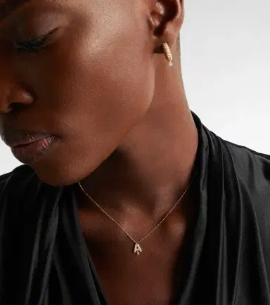 Persée Persée Alphabet A 18kt gold necklace with diamonds | Thumbnail 5 Persée Persée Alphabet A 18kt gold necklace with diamonds | Thumbnail 5