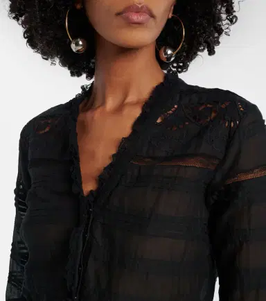 Marant Étoile Daniva lace-trimmed cotton midi dress | Thumbnail 3 Marant Étoile Daniva lace-trimmed cotton midi dress | Thumbnail 3