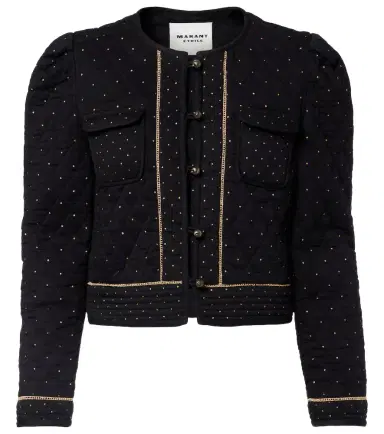 Marant Étoile Vania embellished cropped cotton jacket | Thumbnail 1 Marant Étoile Vania embellished cropped cotton jacket | Thumbnail 1