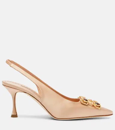 Manolo Blahnik Cupida 70 embellished satin slingback pumps | Thumbnail 2 Manolo Blahnik Cupida 70 embellished satin slingback pumps | Thumbnail 2