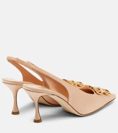 Manolo Blahnik Cupida 70 embellished satin slingback pumps | Thumbnail 3 Manolo Blahnik Cupida 70 embellished satin slingback pumps | Thumbnail 3